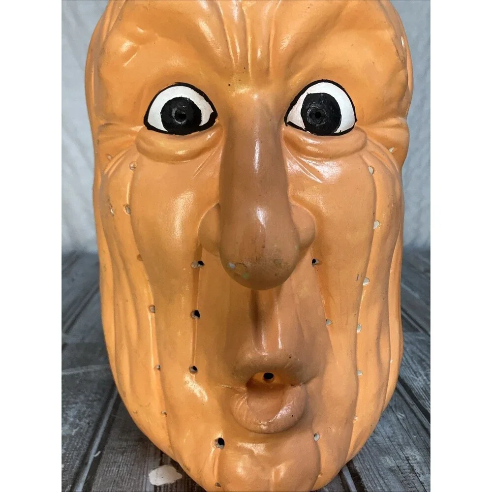 VTG 1980’s 12” Scioto Ceramic Halloween Pumpkin Jack O Lantern Candle Cover Mold